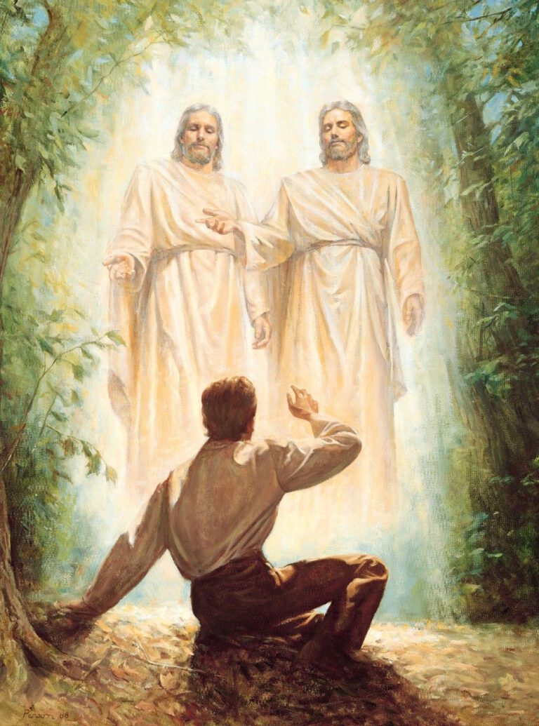 God de Vader en Zijn Zoon Jezus Christus verschijnen aan de profeet Joseph Smith